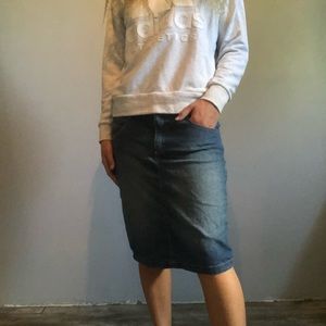 Denim midi skirt